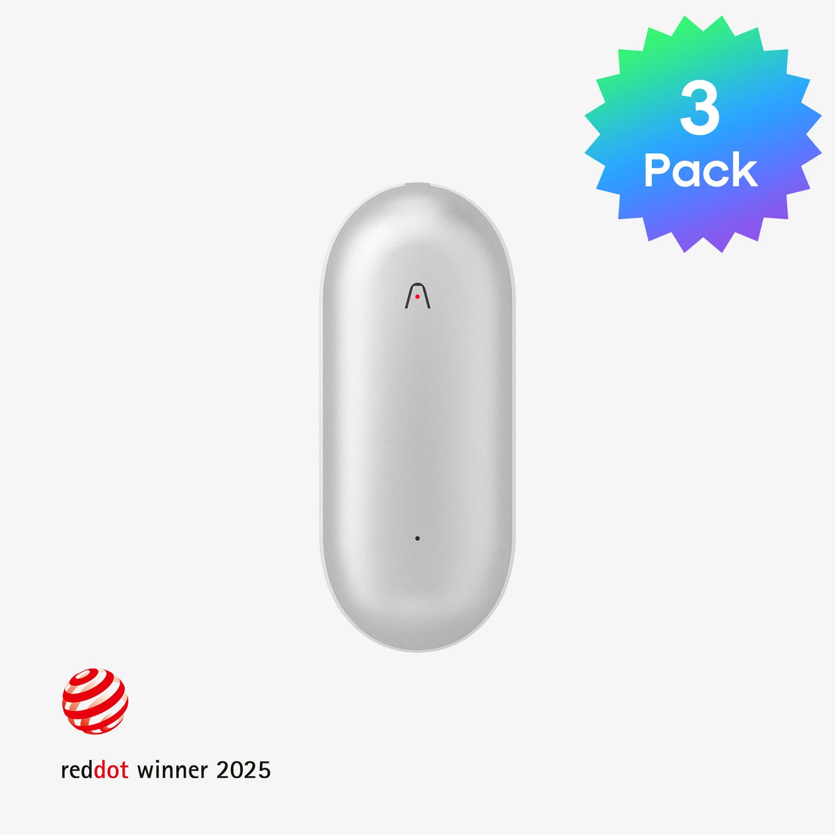 Silver PLAUD NotePin AI voice recorder 3-pack, Red Dot Winner 2025.