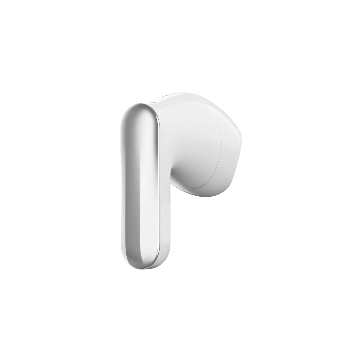 A side-view of Plaud One, a white wireless earbud featuring a sleek metallic accent, set against a plain white background. Be among the first to experience Plaud One—join the waitlist or pre-order now.