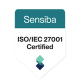 Sensiba ISO/IEC 27001 Certified badge.