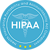 HIPAA Compliant seal indicating Health Insurance Portability and Accountability Act compliance.