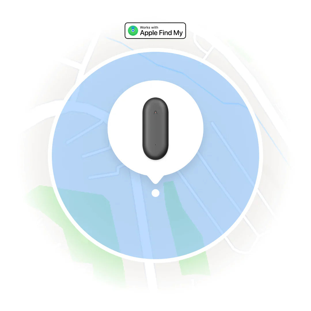 Plaud NotePin integrated with Apple Find My for easy location tracking on a map.
