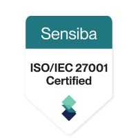 Sensiba ISO/IEC 27001 Certified security certification badge.