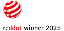 Red Dot Winner 2025 design award logo.