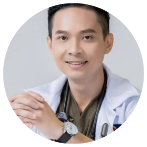 A smiling doctor wearing a white coat and a Plaud NotePin for hands-free medical note-taking.