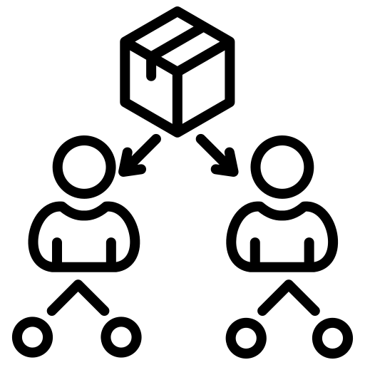 Icon representing team distribution and collaborative sharing of Plaud devices and AI notes.