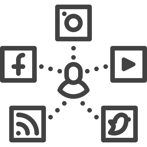 Icon representing the ability to share Plaud recordings and summaries across various social media platforms.